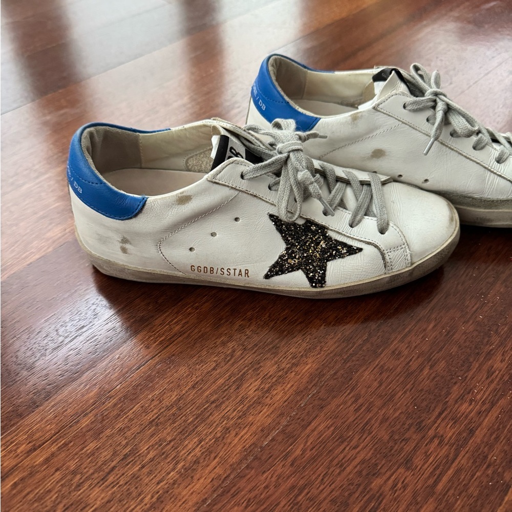 Golden Goose Super Star Glitter barely worn .